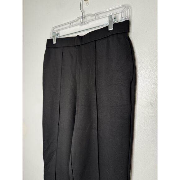 NWT OGL Black Pull On High Rise Center Seam Straight Leg Pants Medium Petite - Picture 3 of 6